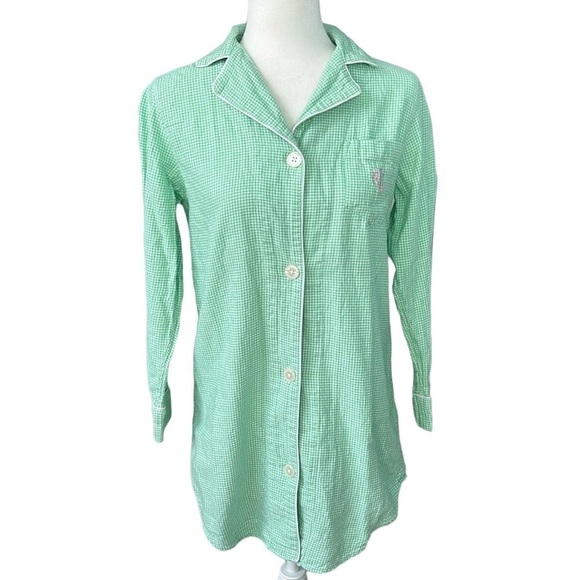 Lauren Ralph Lauren Other - Lauren Ralph Lauren Check Green Sleep Shirt Size Small